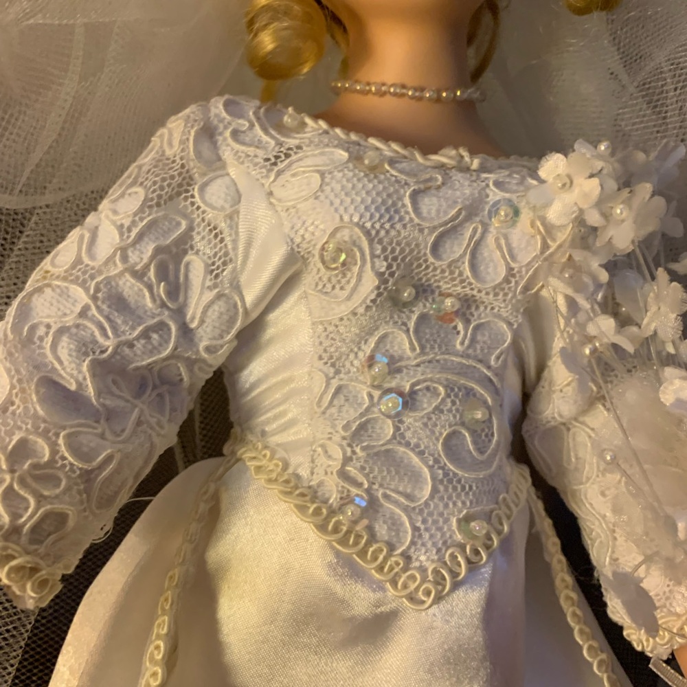Collectible Porcelain Wedding Doll - Picture 7 of 14